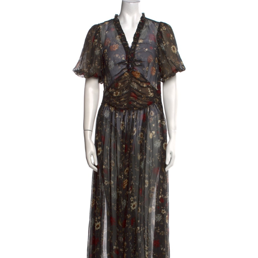 Long, sheer Doen floral dress
